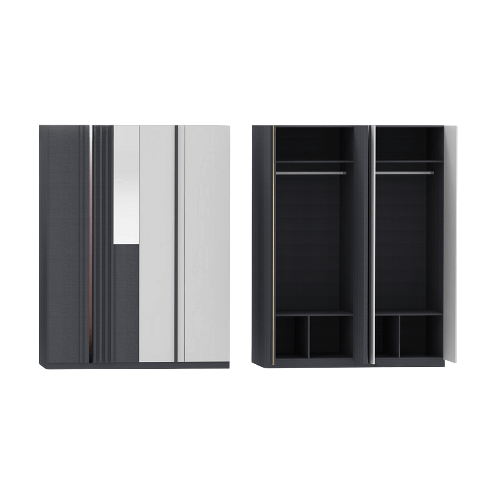 ชุดห้องนอน + ที่นอนสปริง 6 ฟุต WISDOM DESIGN FURNITURE รุ่น MARTIN สีเทา_3